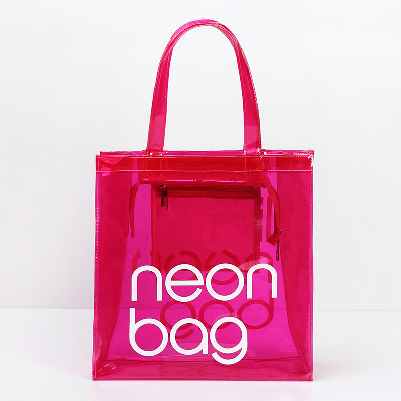 Manufacturer high quality custom iridescent PVC bags wholesale women waterproof hologram clear tote bag