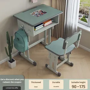 Ensemble de <span class=keywords><strong>bureau</strong></span> et de chaise d'école <span class=keywords><strong>primaire</strong></span> en bois réglable pour usage commercial, étude des enfants avec 1 an de garantie - Product Image 3