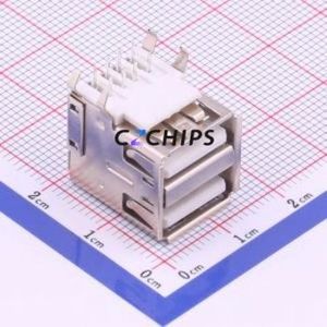 KH-2AF90DIP-1715 USB Connector Bent Lead Through Hole Connector Type-A USB 2.0 Female Right Angle Insert - Product Image 1