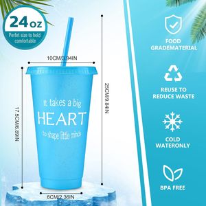 Vasos de Plástico PP Reutilizables de 500 ml, Ecológicos, con Tapa y Pajita, Ideales para Regalos, Fiestas y Festivales - Product Image 3