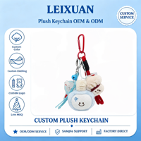 Porte-clés en peluche Kawaii multi-breloques avec mousqueton, pendentif mignon en forme de visage souriant, breloques raquette de tennis et pain, ornement cadeau