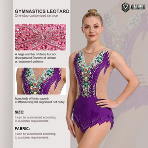 Fabricant <span class=keywords><strong>de</strong></span> combinaisons <span class=keywords><strong>de</strong></span> gymnastique brillantes pour filles, vente en gros et personnalisation des tissus à prix réduits - Product Image 5