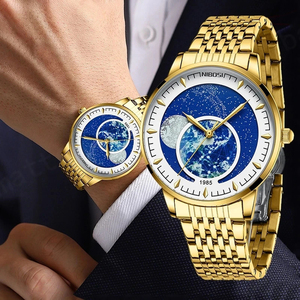 Nibosi 2539 Cá Tính Bầu Trời Trái Đất Thiết Kế Thạch Anh Người Đàn Ông Đồng Hồ Chống Thấm Nước Thép Không Gỉ Đồng Hồ Đeo Tay Cho Nam Giới Đồng Hồ Ban Nhạc Đồng Hồ - Product Image 3