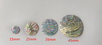 Nouvelles plaques rondes de 35 mm en nacre de Nouvelle-Zélande polie miroir, à perforer, pour la création de bijoux DIY (breloques, boucles d'oreilles)