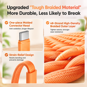 <span class=keywords><strong>Cable</strong></span> de Carga Rápida USB C a USB C PD de Nailon Trenzado de 20 cm, 1 m, 2 m, 120 W, para <span class=keywords><strong>iPhone</strong></span> 15, 16, 17, 18, Portátiles, Tabletas y Cargadores de Coche - Product Image 3