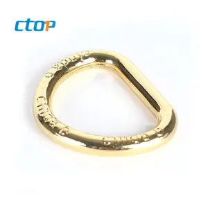 Оптовая продажа, высококачественное легкое золотистое металлическое открытое d-образное кольцо, индивидуальное Фирменное алюминиевое d-образное кольцо для сумок