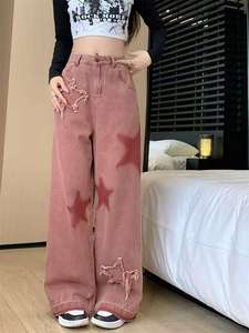 Nouveau <span class=keywords><strong>jean</strong></span> cargo en denim respirant, coupe droite et ample, pour <span class=keywords><strong>femme</strong></span>, idéal pour le travail, avec logo à la taille - Product Image 6