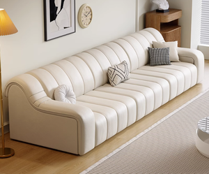 Sofá Cama Eléctrico Extensible Minimalista Italiano, Tapizado en Microfibra, Relleno de Esponja, Diseño de Teclas de Piano, Tres <span class=keywords><strong>Plazas</strong></span>, Madera Sólida para Sala de Estar - Product Image 4