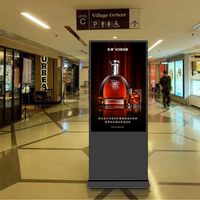 Affichage numérique ultra-fin à double écran de 43, 49 et 55 pouces, lecteur publicitaire double face, totem, écran LCD, vidéo publicitaire