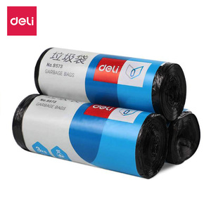 Deli 9573 Household Trash Bags 45x55mm Thickened Black L Size 30 Bags Per Roll - Product Image 3