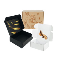 Boîte en carton ondulé avec logo personnalisé, design nouveau, recyclable, noir mat, pour vêtements, chapeaux, emballage écologique, boîte d'expédition pour chaussures