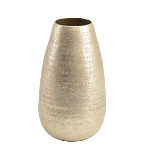 Vase de sol en métal doré moderne de haute qualité Vase de table décoratif de mariage en aluminium de grande taille avec affichage de fleurs en plaqué or - Product Image 2
