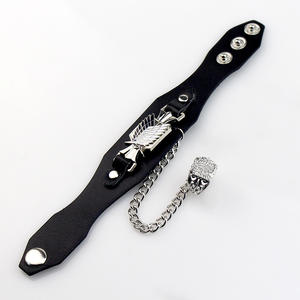 Accesorio de Joyería para <span class=keywords><strong>Cosplay</strong></span>, Brazalete de Cuero PU de Anime, Personaje de Dibujos Animados, <span class=keywords><strong>Akatsuki</strong></span>, <span class=keywords><strong>Sasuke</strong></span>, Kakashi, Brazalete de Aleación con Anillo - Product Image 5