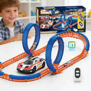 Ensemble de voitures de course télécommandées électriques HTL à grande vitesse avec double piste, jeu de combat de voitures RC pour enfants - Product Image 3