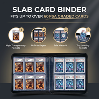 Classeur de cartes gradées à 6 pochettes avec logo personnalisé pour les plaquettes PSA BGS CGC, album de rangement pour cartes à collectionner en cuir PU à 60 pochettes, vente en gros