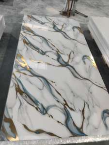 Feuille de plastique de type <span class=keywords><strong>marbre</strong></span> sans formaldéhyde, feuille de <span class=keywords><strong>PVC</strong></span> blanche, feuilles de plastique de <span class=keywords><strong>marbre</strong></span> pour l'intérieur, <span class=keywords><strong>plaque</strong></span> de décoration d'arrière-plan intérieur - Product Image 6