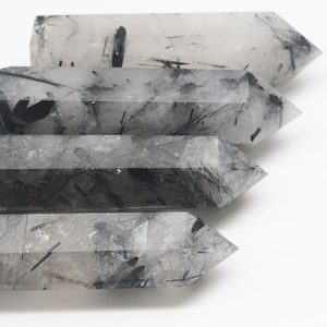 Offre Spéciale Cristal Baguette Point Guérison Énergie Reiki <span class=keywords><strong>Noir</strong></span> Rutile Tourmaline Point - Product Image 2