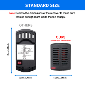 Interruptor de control inalámbrico de 120 voltios Interruptor de pared universal con receptor y transmisor remoto de velocidad de viento ajustable - Product Image 6