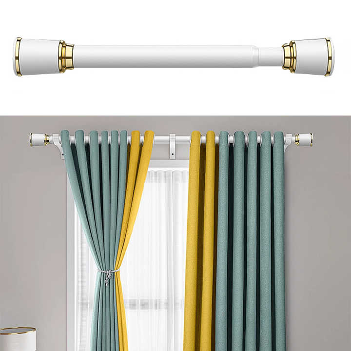 Gcurtain - Juego De Barrales De Cortina Decorativos Para Ventana Con Diseño De Torre Eiffel D20, Longitud Fija, Fácil De Instalar, Resistente, Acabado De Níquel Cepillado (1-3.55 M