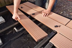 Durevole WPC Decking per uso esterno a lungo termine PVC noce <span class=keywords><strong>Teak</strong></span> legno composito per la pavimentazione Premium Click pavimenti in legno ingegnerizzati - Product Image 6