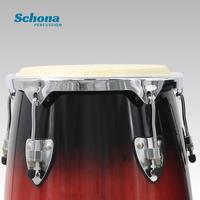 Latin Conga Drum Set 10 Inch 11 Inch with Stand Birch Wood Chamber Solid Wood Body Natural Cowhide for Bar Stage Performance