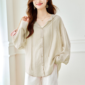<span class=keywords><strong>Haut</strong></span> ample à capuche et manches longues style décontracté, anti-UV, pour femme, nouvelle collection printemps 2026 - Product Image 3
