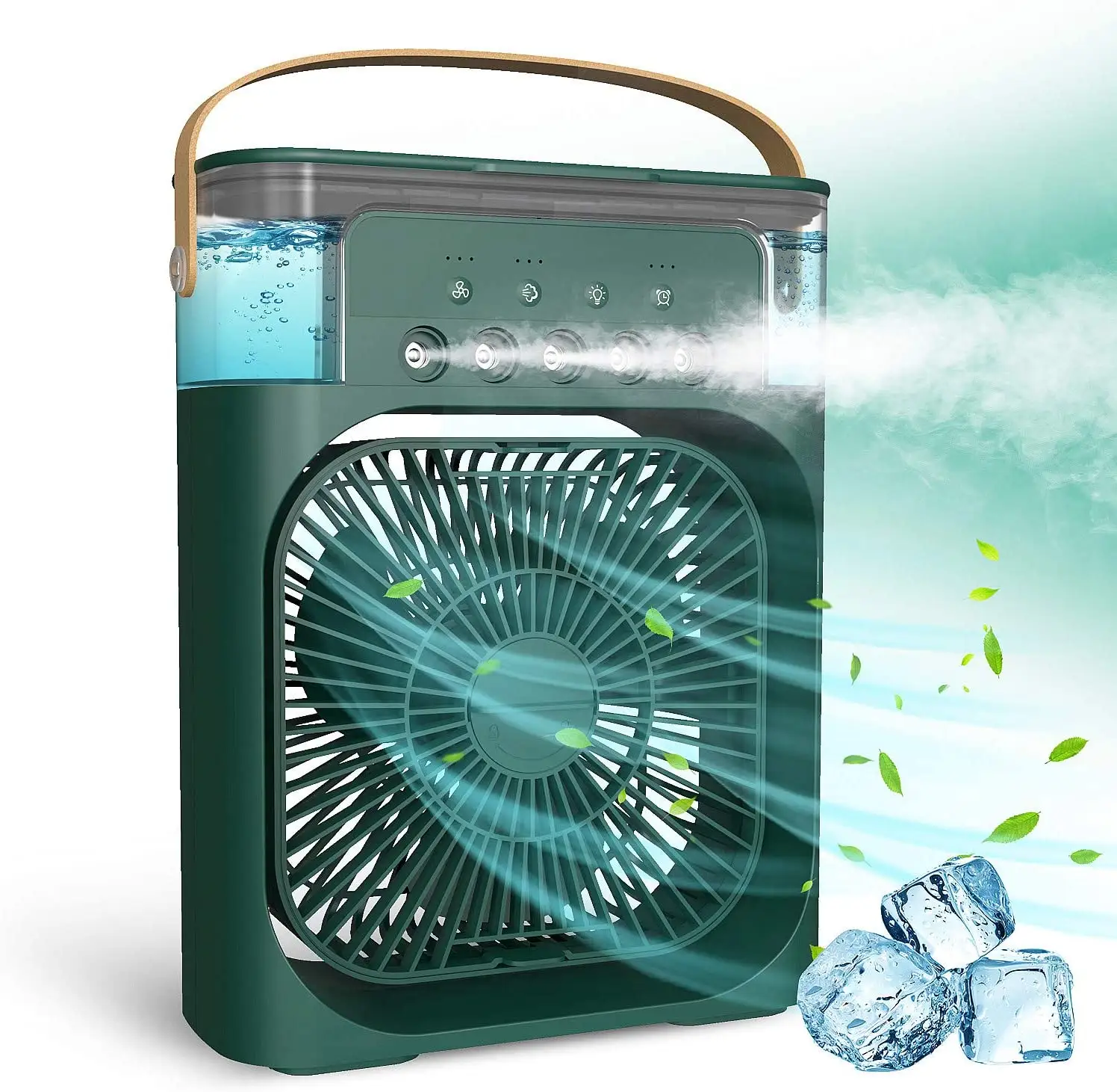 Mini enfriador calefacción humidificador ventilador aire agua enfriador hielo ventilador portátil en la puerta