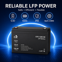 Batterie LiFePO4 LFP CFE-1280 SE 12,8V 100Ah avec BMS IP65, 3000 cycles, pour onduleur Victron Energy, solaire, marine, et alimentation de secours solaire