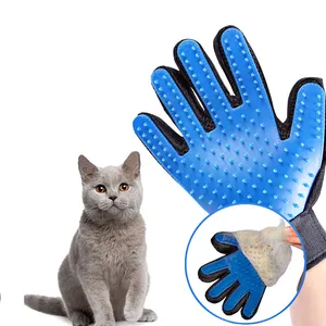 カスタムシリコンペットヘアリムーバーグローブペットグルーミンググローブGuantesde mascotas Deshedding Brush Glove