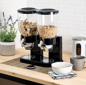 Hermético Cereal Indispensable Dispensador de alimentos secos Caja de almacenamiento 20lbs Dispensador de cereales Montado en la pared Dispensador de cereales doble individual - Product Image 3