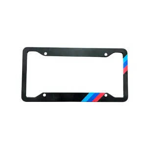 Factory Direct Sales High Quality Black Simple For Men And Women Universal UV Process 4 Holes Car License Plate Cover