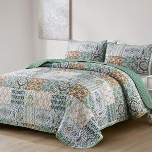 Oem Bohemian Paisley Mềm Sợi Nhỏ Chắp Vá Chăn Siêu Âm Có Thể Đảo Ngược In Coverlet Trải Giường 2 Vỏ Gối Cho Nhà Sử Dụng - Product Image 3