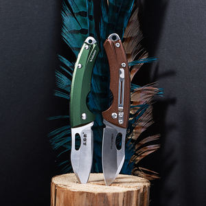 Fábrica profesional <span class=keywords><strong>Sanrenmu</strong></span> 4109SUX-LP color verde Mango de aleación de aluminio 4Cr15N hoja de acero inoxidable Cuchillo Okapi para exteriores - Product Image 1