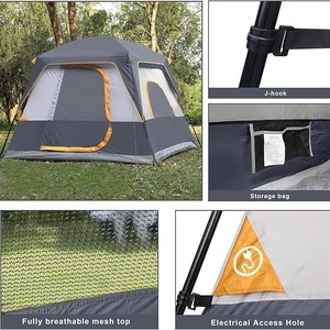 Tente <span class=keywords><strong>de</strong></span> toit familiale portable pour 2/4 personnes, ne nécessitant pas <span class=keywords><strong>de</strong></span> montage, en tissu Oxford 210D imperméable, murs en maille respirante, pliable pour <span class=keywords><strong>le</strong></span> <span class=keywords><strong>camping</strong></span> - Product Image 3
