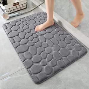Tappetino da <span class=keywords><strong>Bagno</strong></span> in Memory Foam Effetto Ciottoli, Asciugatura Rapida, Assorbente, <span class=keywords><strong>Antiscivolo</strong></span>, Stile Sutera - Product Image 2