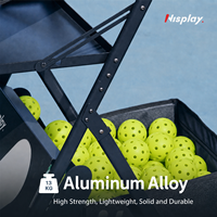 Keranjang Pengumpul Bola Pickleball Profesional Nisplay, Dapat Dilipat, Beroda, Inti Paduan Aluminium, Kapasitas Besar, Peralatan Lapangan