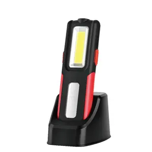 塑料铝磁性发光二极管灯可调便携式发光二极管手电筒Cob发光二极管工作灯充电底座工作磁灯