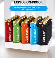 Briquet jetable personnalisé avec impression de logo, corps transparent, plusieurs couleurs, vente en gros d'usine, OEM