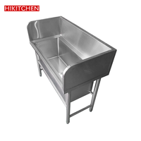 Wastafel Bar dapur mangkuk ganda baja tahan karat harga rendah dengan permukaan dipoles/disikat Dan dudukan untuk Hotel & restoran