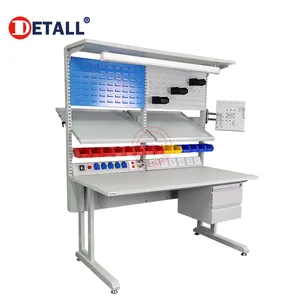 Detall ESD Lab Steel Electronic Wooden Work Benches Woodworking Workshop Work Table For Factory