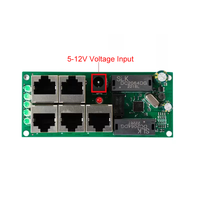 OEM ODM SWF504 Modul Switch Port Jaringan Vertikal 5-port 100Mbps Motherboard PCBA Kecil