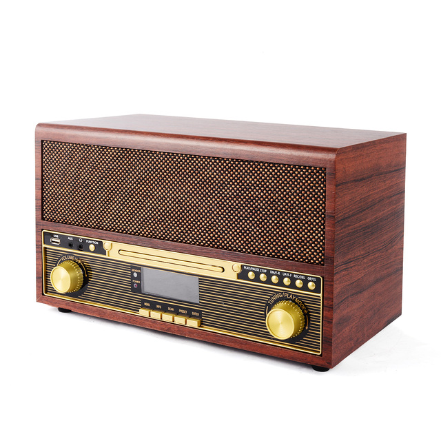 MDF Retro Wooden with Fiber DAB FM Internet Radio Vintage Internet Radio Desktop Wooden Fiber Internet Radio