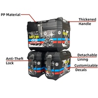 Boîtes Arrières de Moto PP de Haute Qualité, Coffres Latéraux Universels en Plastique avec Verrou pour Moto, Boîte de Rangement d'Usine