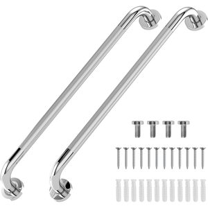 Stainless Steel Anti Slip Knurled Handrail 300mm 450mm 600mm Bathroom Safety <b>Grab</b> Bar With <b>Screws</b> And Anchors - Product Image 3