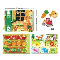 Libro de Actividades Sensoriales de Papel para Preescolar, Juguetes Educativos Montessori para Autismo, Pegatinas de Animales de Granja, Libro de Actividades para Niños y Niñas