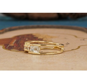 Emerald Tension Setting <b>Ring</b> Elegant Modern Design With Brilliant Gemstone <b>For</b> Women And <b>Men</b> Special Occasions And Everyday Wear - Product Image 1