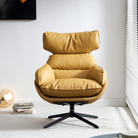 Fauteuils de salon et de salle à manger en mousse à dossier haut de style moderne, vente en gros pour hôtels et chambres à coucher, fauteuil pivotant