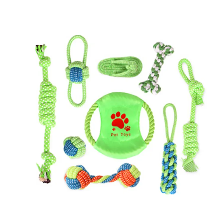 Medida 10 paquete interactivo juguetes para mascotas Juguetes Para molar perro Bola de cuerda de algodón perro de juguete