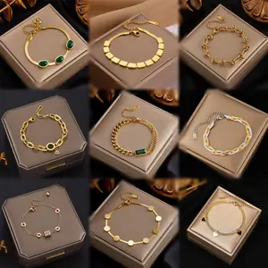 Stainless Steel Gold Silver Color Chain Bracelet For Women Classic Rust Proof Fashion Girl Wrist Jewelry Gift