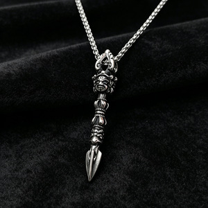 Yunnique – collier avec pendentif Vajra en acier titane, unisexe, forme d'épée géométrique, JD215 - Product Image 4